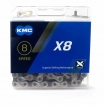 Ланцюг KMC X8 116 ланок + замок сріблястий/сірий Ланцюг KMC X8 116 ланок + замок сріблястий/сірий