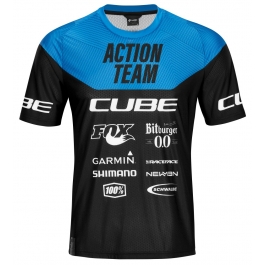 Веломайка CUBE EDGE Rundhalstrikot kurzarm X Actionteam black´n´blue XXL