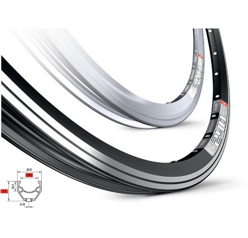 Обід Mach1 240 28" 36 отворів під V-Brake чорний Обід Mach1 240 28" 36 отворів під V-Brake чорний