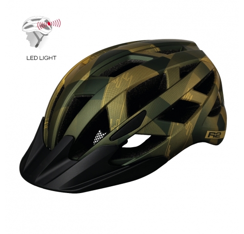Шолом R2 Lumen Junior колір зелений/золотий матовий розмір S 52-56 см