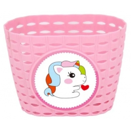 Кошик дитячий пластиковий на кермо ONRIDE Lio рожевий для велосипедів 12-14"