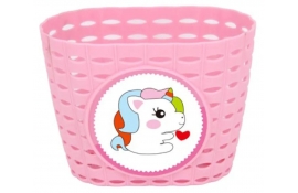 Кошик дитячий пластиковий на кермо ONRIDE Lio рожевий для велосипедів 12-14"