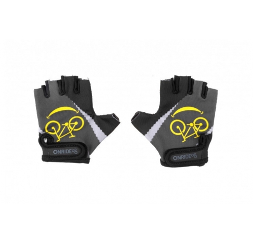 Рукавички дитячі ONRIDE Gem Велопосмішка сіра 11-12 жовта
