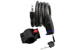 Замок на ключі Green Cycle GLK-230 з плетеним тросом 12ммх120см, чорний