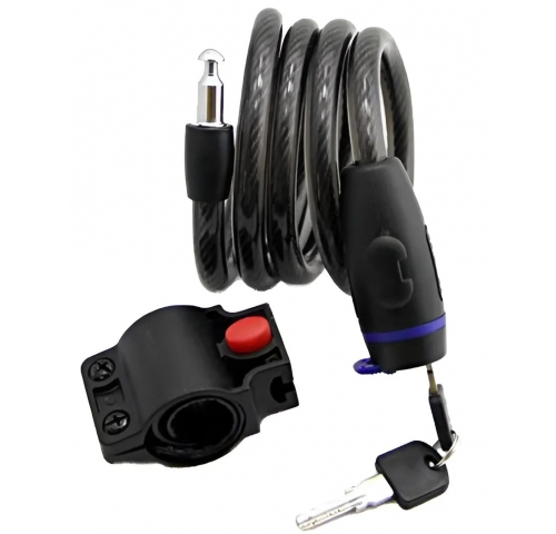 Замок на ключі Green Cycle GLK-230 з плетеним тросом 12ммх120см, чорний