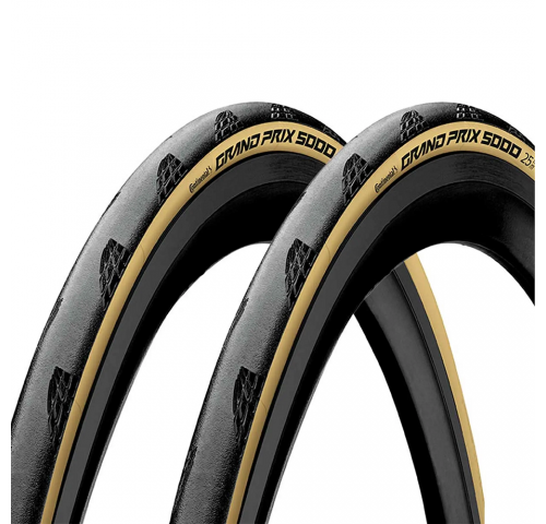 Покрышка бескамерная Continental Grand Prix 5000 AllSeason 28" | 700 x 28C черная/бежевая foldable s