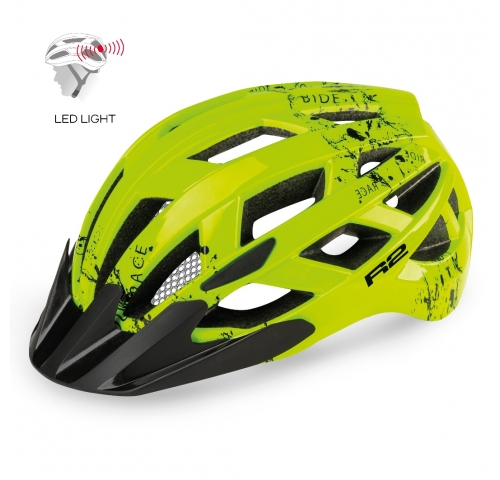 Шолом R2 Lumen junior колір флуоресцентно жовтий,чорний глянцевий розмір S: 52-56 см Шолом R2 Lumen junior колір флуоресцентно жовтий,чорний глянцевий розмір S: 52-56 см