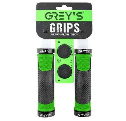 Ручки руля  Grey's 130 мм з замками зелений/чорний (GR17220)