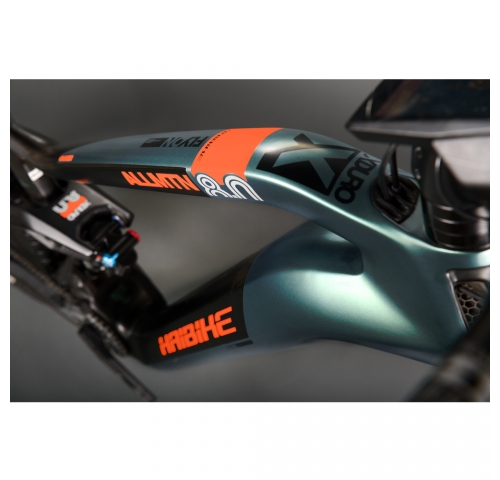 Электровелосипед HAIBIKE XDURO AllMtn 8.0 Carbon FLYON 27.5/29", рама L, серо-зелено-оранжевый, 2020