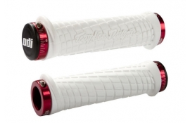 Грипсы ODI Troy Lee Designs Signature MTB Lock-On Bonus Pack White w/Red Clamps (белые с красными з Грипсы ODI Troy Lee Designs Signature MTB Lock-On Bonus Pack White w/Red Clamps (белые с красными з
