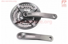 Шатуни SHIMANO "квадрат" 165мм, 42.34.24T MTB, алюмінієві, чорні FC-TY501 Шатуни SHIMANO "квадрат" 165мм, 42.34.24T MTB, алюмінієві, чорні FC-TY501