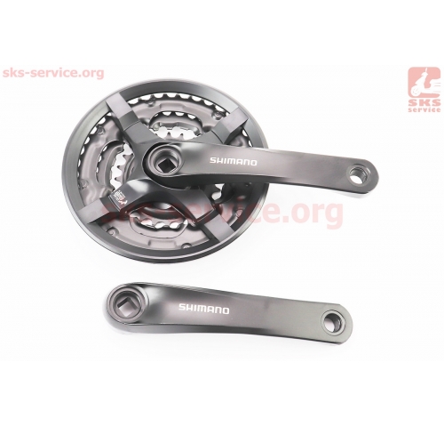 Шатуни SHIMANO "квадрат" 165мм, 42.34.24T MTB, алюмінієві, чорні FC-TY501 Шатуни SHIMANO "квадрат" 165мм, 42.34.24T MTB, алюмінієві, чорні FC-TY501