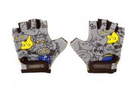 Рукавички дитячі ONRIDE Gem Котики сірі 5-6 синьо/жовті