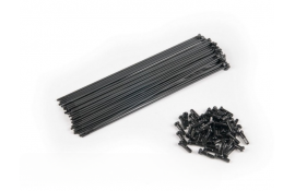 Спиці Eclat STAINLESS нержавійка PG з чорними ніпелями, 182мм, 40шт, чорні Спиці Eclat STAINLESS нержавійка PG з чорними ніпелями, 182мм, 40шт, чорні