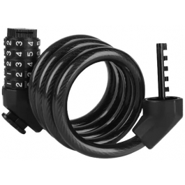 Кодовий замок Green Cycle GLK-130 в силіконовій обоймі з тросом 12ммх120см+кріплення, чорний