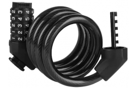 Кодовий замок Green Cycle GLK-130 в силіконовій обоймі з тросом 12ммх120см+кріплення, чорний