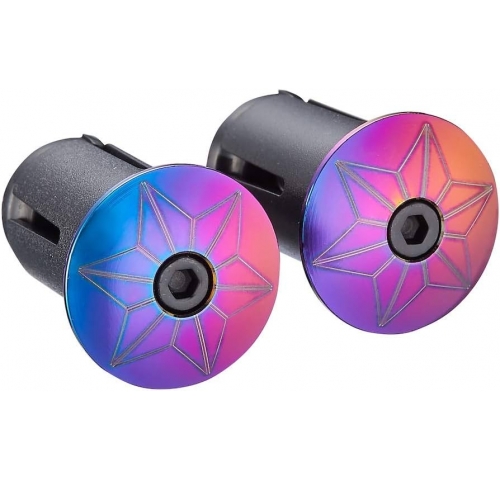 Заглушки руля Supacaz Star Plugz Anodized Oil Slic