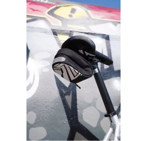 Сумка підсідельна Green Cycle Clipo, зі світловідбивачем, на рейли, 14,2х8х6,4 см, чорний