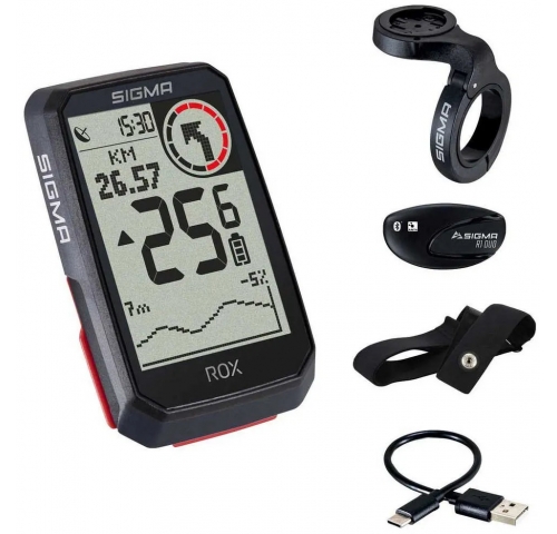 Велокомп'ютер Sigma Sport ROX 4.0 HR Set Black Велокомп'ютер Sigma Sport ROX 4.0 HR Set Black