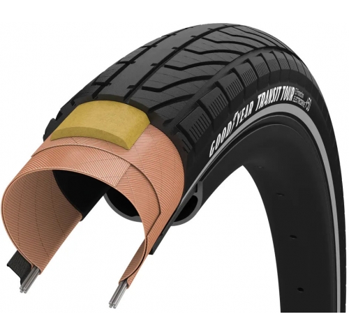 Покришка 700x35 (37-622) GoodYear Transit Tour Plus S5: Protection, Wire, Black + reflective strips, Покришка 700x35 (37-622) GoodYear Transit Tour Plus S5: Protection, Wire, Black + reflective strips,