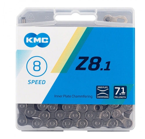 Ланцюг KMC Z8.1 1/2х3/32"х116L 8 швидкостей, сірий