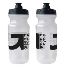 Фляга 0,6 Green Cycle GBT-516 зі збільшенним клапаном, прозора з чорним