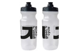 Фляга 0,6 Green Cycle GBT-516 зі збільшенним клапаном, прозора з чорним