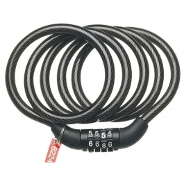 Кодовий замок Green Cycle GLK-140 в силіконовій обоймі з тросом 8ммх100см, чорний