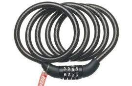 Кодовий замок Green Cycle GLK-140 в силіконовій обоймі з тросом 8ммх100см, чорний