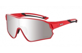 Окуляри Relax Artan червоні глянцеві, лінза smoke (Polarized TAC 1,1 mm), silver mirror, кат. 3