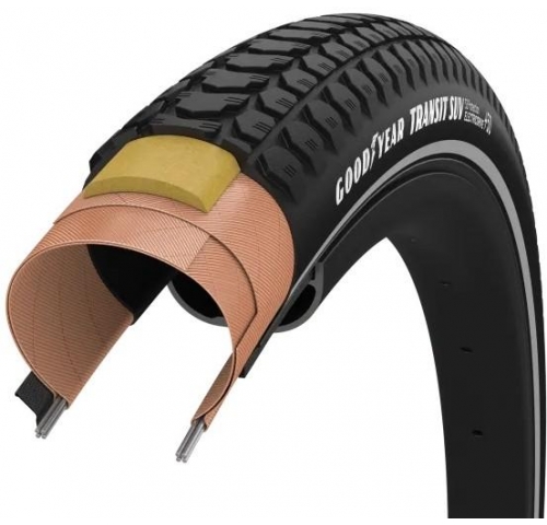 Покришка 700x50 (50-622) GoodYear Transit SUV S3: Protection, Wire, Black + reflective strips, 60tpi