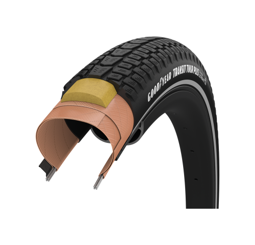 Покришка 700x50 (50-622) GoodYear Transit Tour S3: Protection, Wire, Black + reflective strips, 60tp
