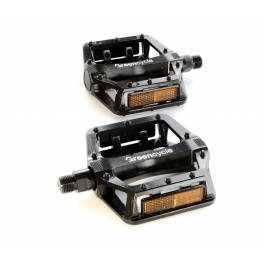 Педалі Green Cycle GPD-M301, алюмінієві, кулькові підшипники, вісь 9/16" бориста сталь (розмір 111,2