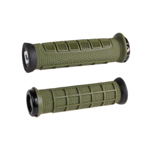 Ручки руля ODI Elite Pro, V2.1 Lock-On, Army Green w/Black Clamp, зелені із чорними замками