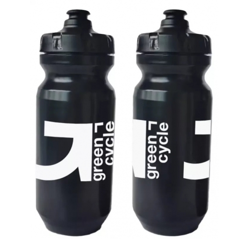 Фляга 0,6 Green Cycle GBT-516 зі збільшенним клапаном, чорна з білим