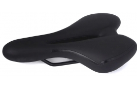 Сідло Green Cycle GCS-2605, 280мм x 160мм, сталеві рейли, чорне