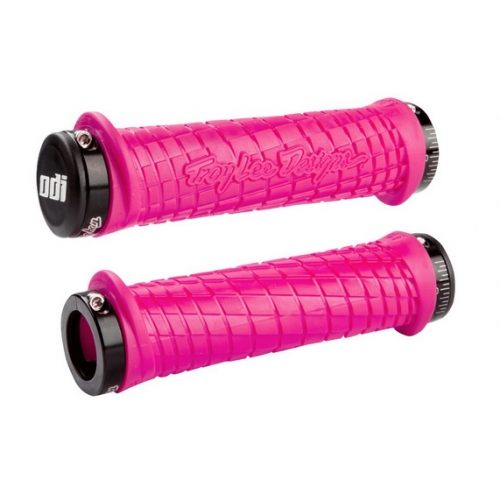 Гріпси ODI Troy Lee Designs Signature MTB Lock On Bonus Pack Pink w/ Black Clamps Гріпси ODI Troy Lee Designs Signature MTB Lock On Bonus Pack Pink w/ Black Clamps