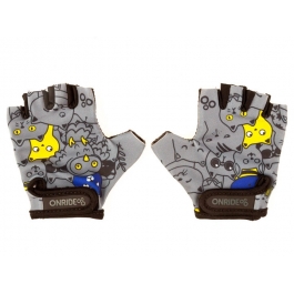 Рукавички дитячі ONRIDE Gem Котики сірі 7-8 синьо/жовті