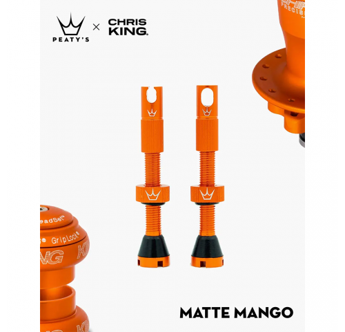 Ніпелі Peaty's x Chris King Tubeless Valves, 42mm, Mango 9PTV2-42-MNG-12)